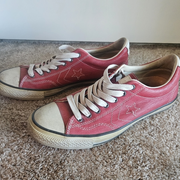 Converse Red Leather Varvatos size 8.5 - Picture 2 of 5